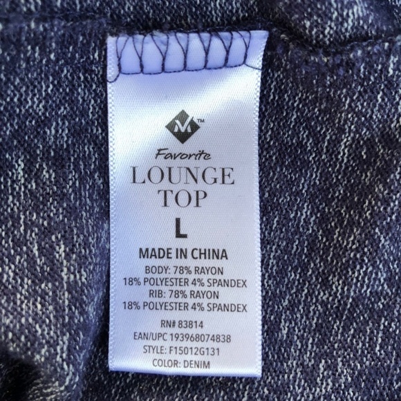 Member's Mark Favorite Lounge Blue Top Size L - Picture 8 of 9